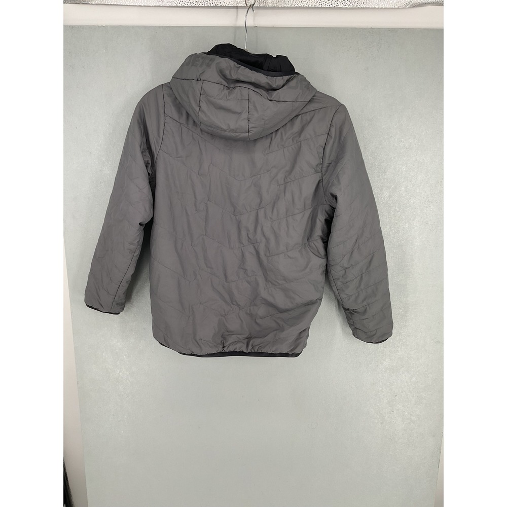 Under Armour Boys Puffer Jacket Gray Quilted Insulated Hooded Youth Medium - Picture 3 of 6